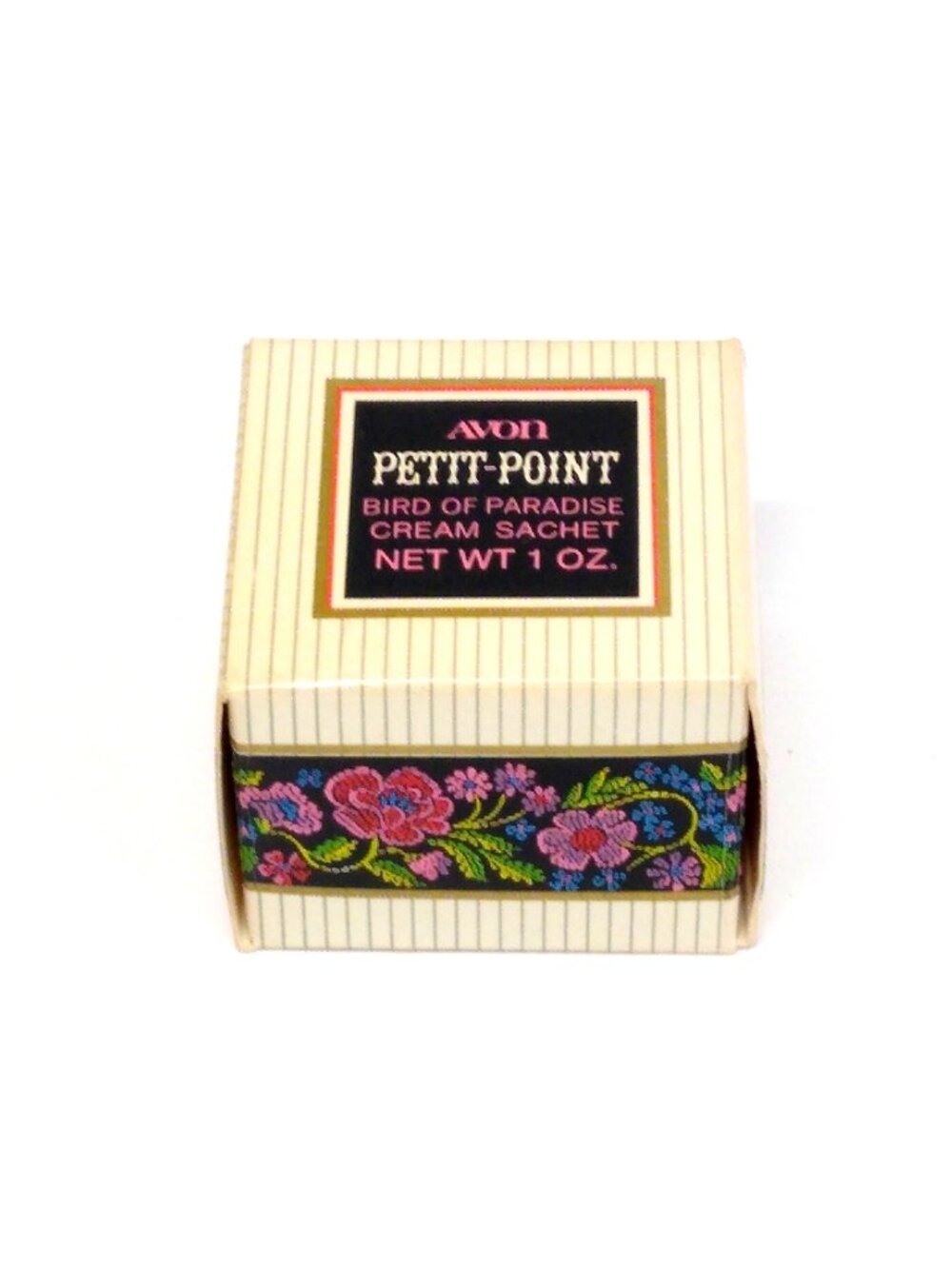 Avon Petit-Point Bird Of Paradise Cream Sachet 1 Oz Assume Content UN-USABLE VTG